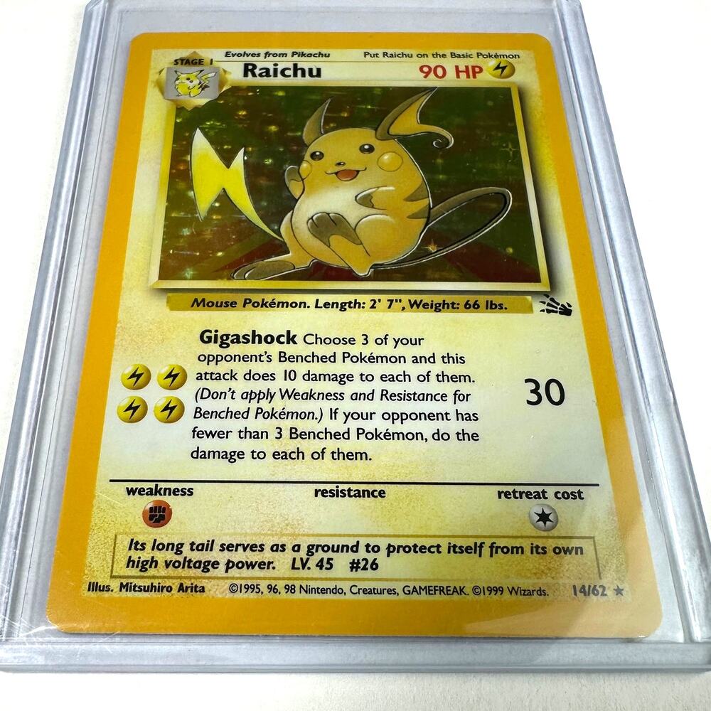Pokemon TCG Raichu Fossil 14/62 Holo Rare Unlimited Excellent Condition